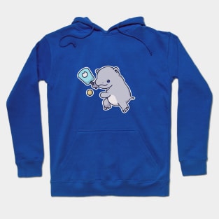 Kawaii Sports Pickleball Hippo Hoodie